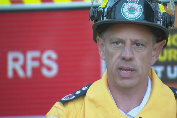 RFS Commissioner Trent Curtin speaks from the scene on Monday morning.