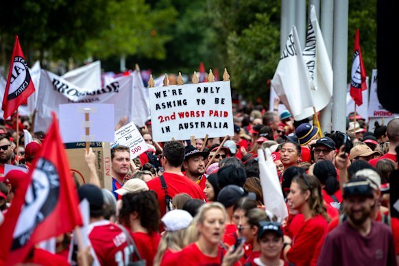 Almost 35,000 teachers were estimated to have joined last month’s rally in the city.