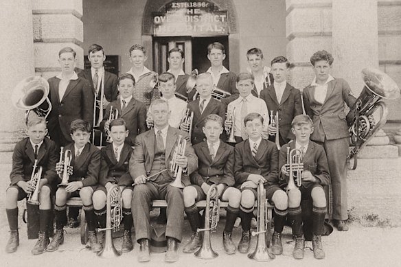 The Beechworth School Band in 1931, one of many supported by the Gillies Bequest.