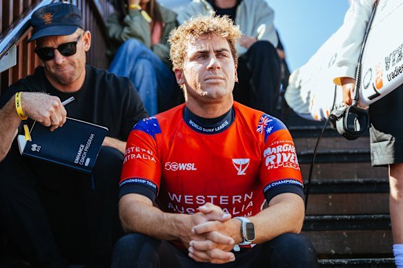 Australia’s Callum Robson ahead of his heat 3 surf on Thursday.