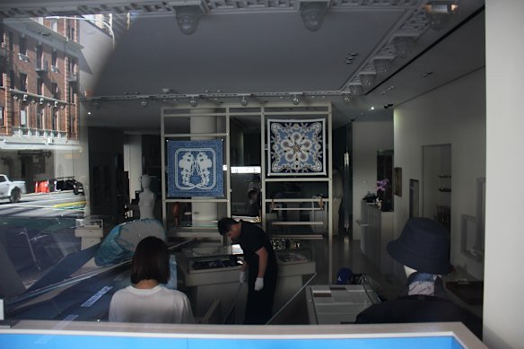Inside the Hermès store after the early morning ram-raid.