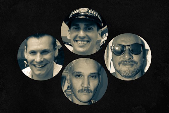 Clockwise from top centre: David Turner, Colin Milne, Landon Germanotta-Mills and Mark Sendecky.