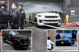 Bone-headed bandits try to steal McClaren, G wagon during NYC heist — only to be stopped by parking gate
