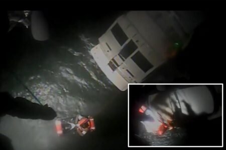 Coast Guard helicopter rescues 4 from broken-down yacht caught in 12-foot waves off Long Island: heart-stopping video