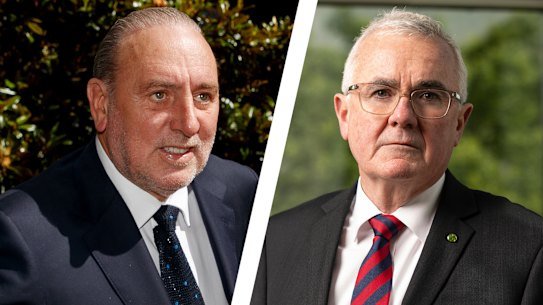 Hillsong Founder Brian Houston (left) “treated private jets like Ubers” according to independent MP Andrew Wilkie (right).