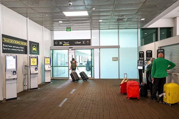 The prepaid kiosks inside the terminal.
