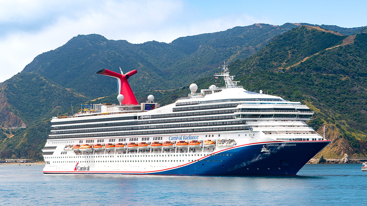Carnival cruise ship sailing near Catalina Island