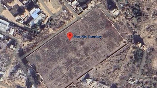 As a result of the ongoing conflict the  Gaza War Cemetery has suffered extensive damage.