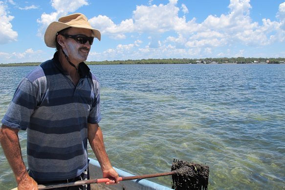 Greg Savige monitors algae on Moreton Bay.