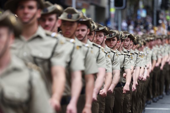 The Anzac Day march in 2025.