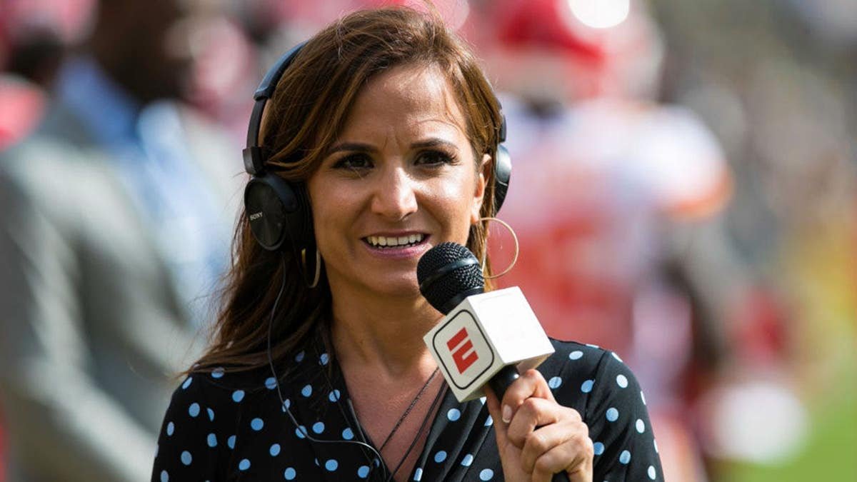 ESPN reporter Dianna Russini looking on during NFL game at Heinz Field in Pittsburgh