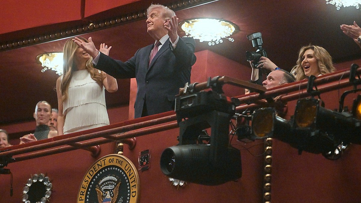 President Donald Trump and first lady Melania Trump arriving at the Kennedy Center