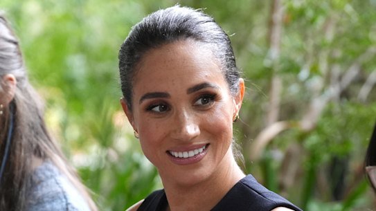 Meghan, Duchess of Sussex takes part a therapy session in the Kelpie garden with adolescent patients on a visit to the Royal Children’s Hospital.
