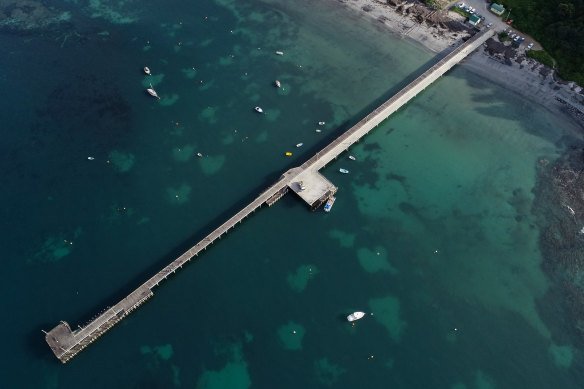 A bird’s-eye view of Flinders Pier. 