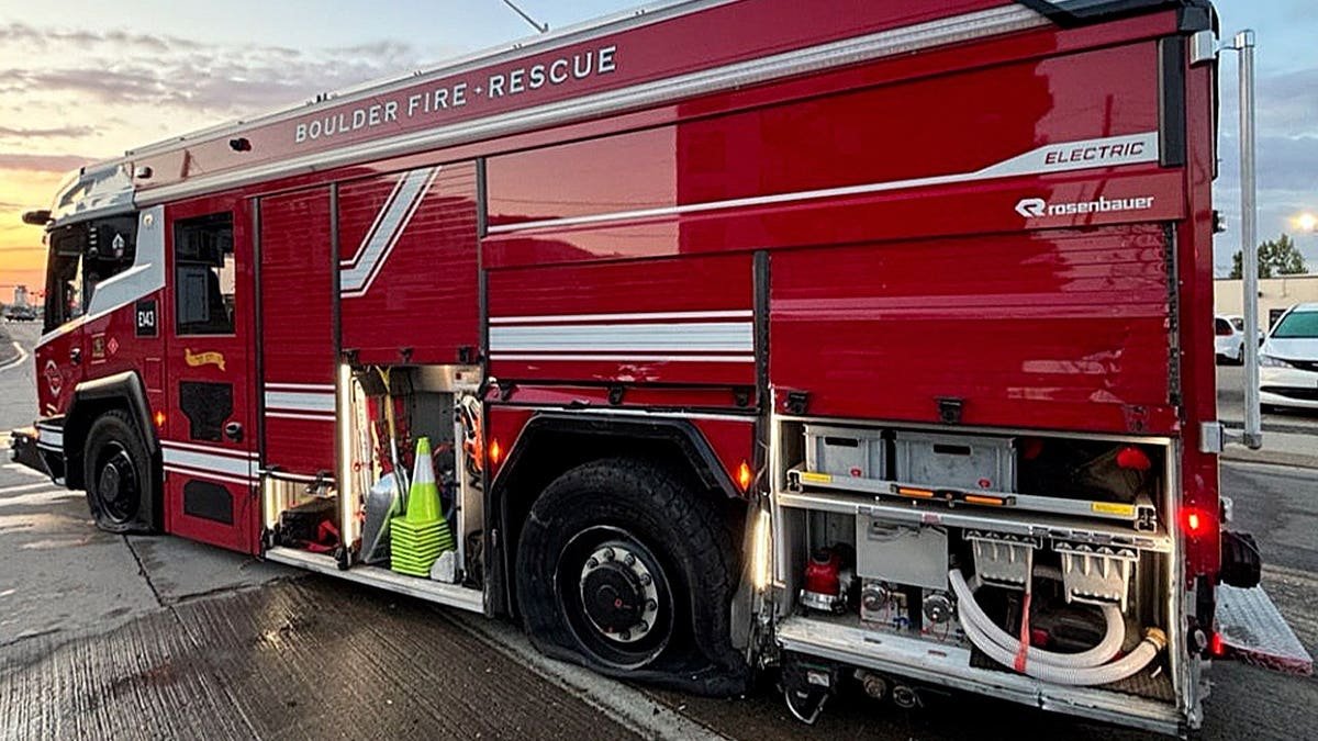 fire truck with open panels