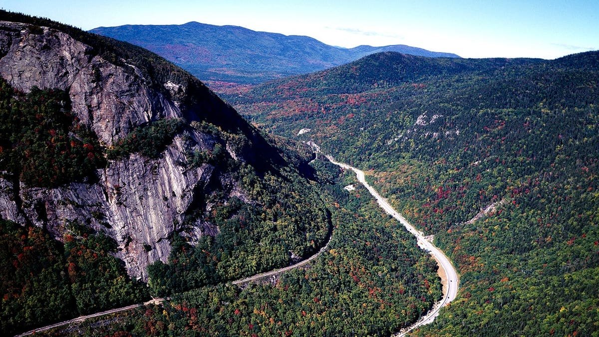 Franconia Notch and Appalachian Trail landscape in New Hampshire