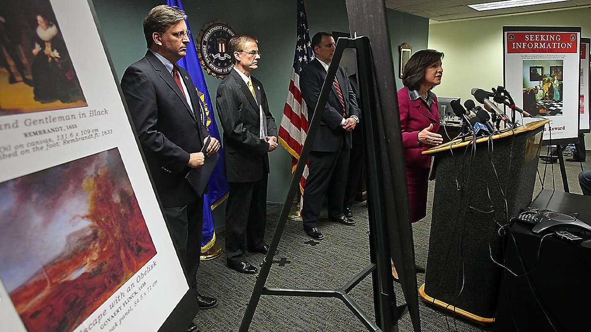 FBI officials display stolen artwork during investigation of 1990 Isabella Stewart Gardner Museum heist