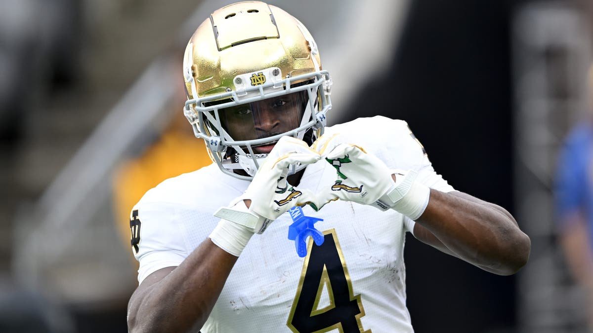 Jeremiyah Love of the Notre Dame Fighting Irish (Getty Images)