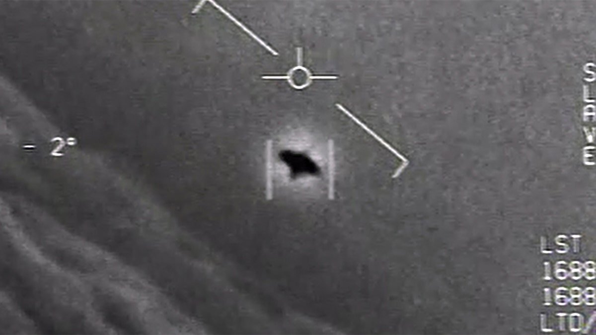 A UFO flying in the sky.