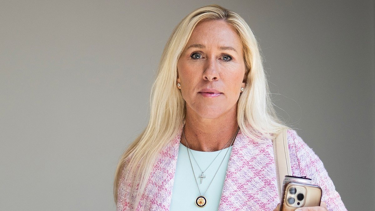 Rep. Marjorie Taylor Greene walking in the Capitol Visitor Center