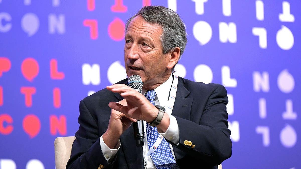 Gov. Mark Sanford speaking onstage at Politicon in Nashville, Tennessee