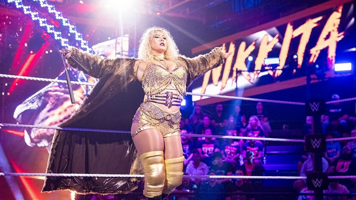 Nikkita Lyons making an entrance at WWE Performance Center in Orlando Florida