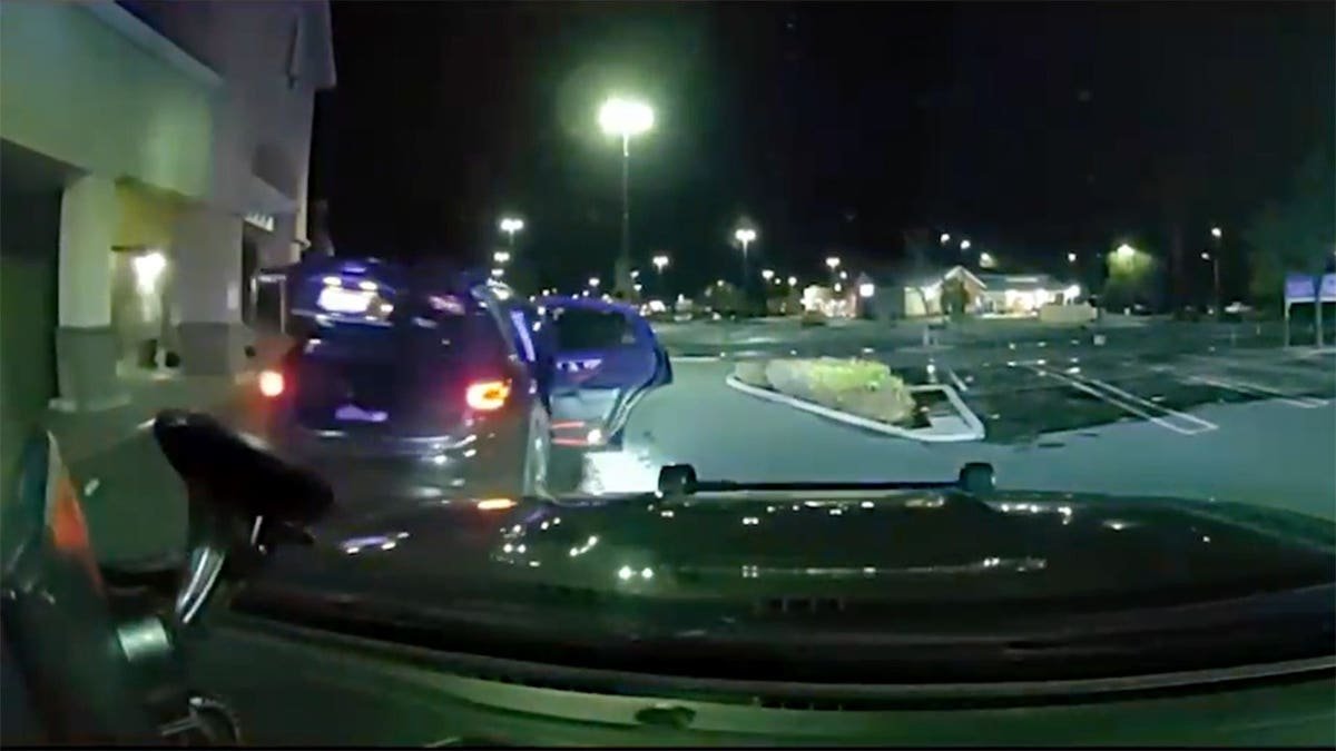 Officer Travis Donaldson being pushed into a car in Antioch California