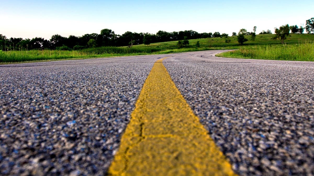 Roadway entering Retzer Nature Center in Waukesha Wisconsin