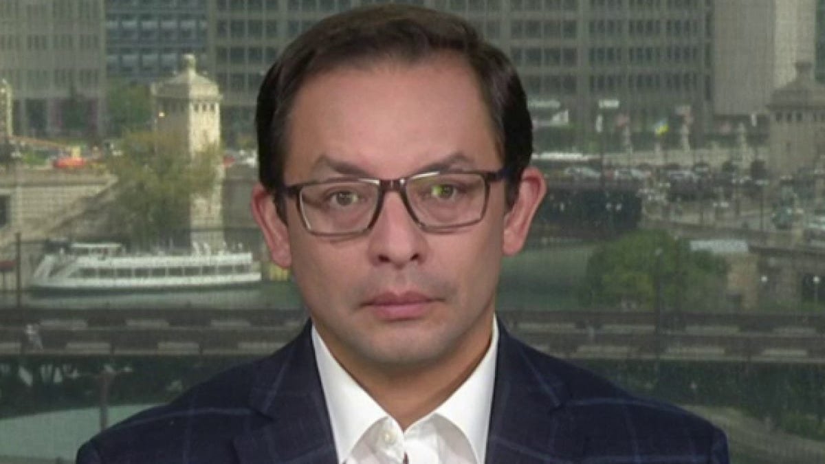 Democratic Chicago alderman Raymond Lopez speaking on America Reports studio set