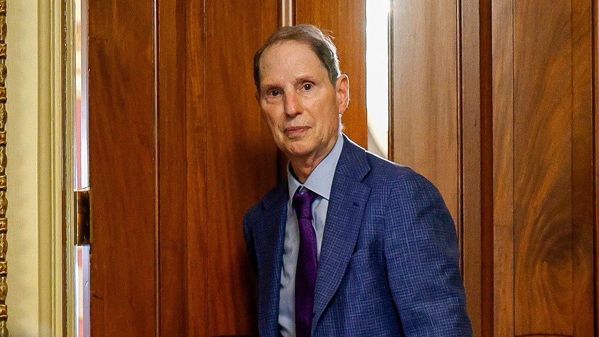 Sen. Ron Wyden leaving a Senate Democratic meeting at the U.S. Capitol Building