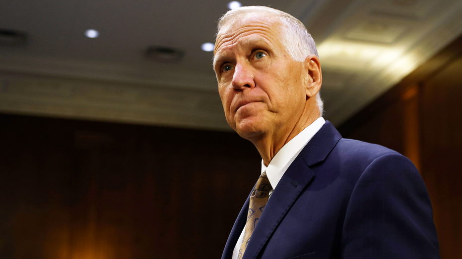 U.S. Sen. Thom Tillis (R-NC) arrives at a hearing on Capitol Hill.