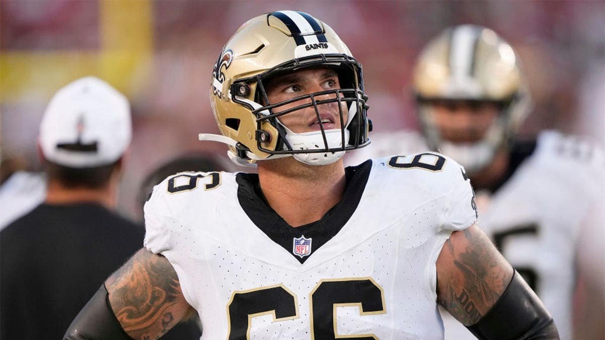 Shane Lemieux #66 of the New Orleans Saints