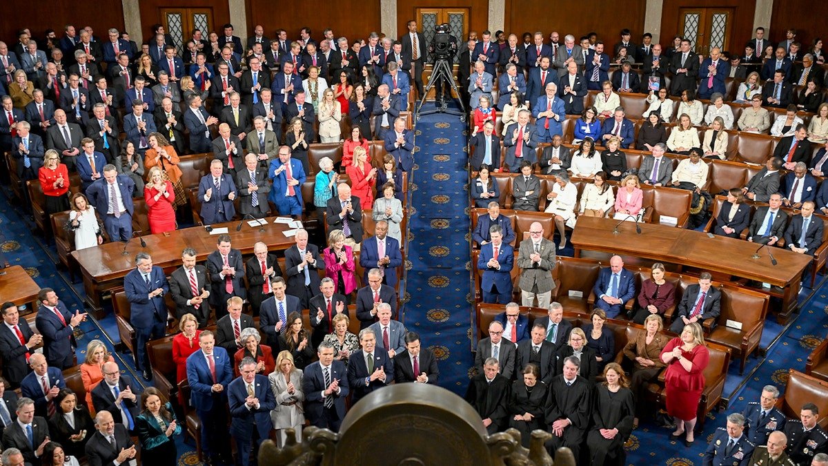 Lawmakers seated in the House Chamber of the US Capitol during the State of the Union address