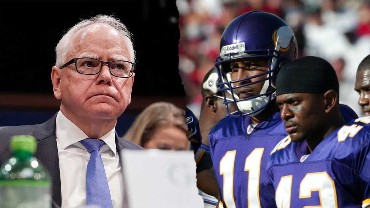 Tim Walz and some Minnesota Vikings players