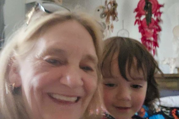 Grandmother Tracy Sandwith with her grandson, 3-year-old Jordan Dashwood. Jordan has died in a house fire in Werribee. 