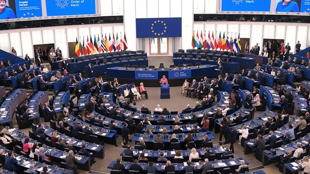 Fact-check: ‘Claqueurs’ not paid to back Merkel at European Parliament