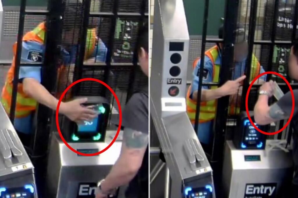 Exclusive | NYC subway guard hired to fight fare evasion caught on camera taking cash to open gates Exclusive | NYC subway guard hired to fight fare evasion caught on camera taking cash to open gates