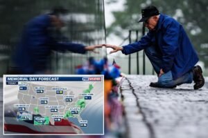 Stormy weather pours down on the East Coast this Memorial Day