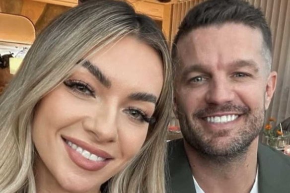 Justin McKeone with his partner, Tahnee Leeson.