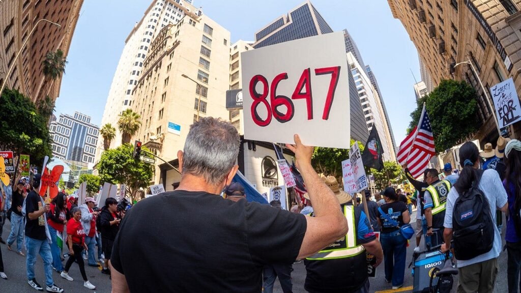 ‘86 47’ slogan tied to James Comey resurfaces at May Day protests across US