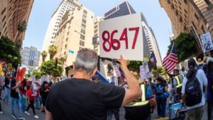 ‘86 47’ slogan tied to James Comey resurfaces at May Day protests across US