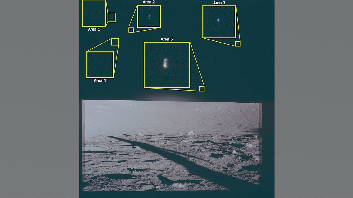 Apollo 11 spacecraft orbiting the moon during NASA mission