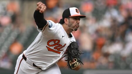 Orioles pitcher takes part in gender reveal as he walks off mound following relief appearance