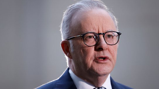 Prime Minister Anthony Albanese takes questions during a television interview at Parliament House on Wednesday morning.