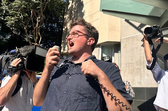 Liam Parry was the first person charged under the state ban on two protest slogans. 