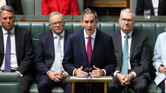 Chalmers delivers his budget speech - where migration numbers did not rate a mention.