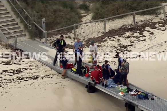 Emergency services were treating the his injuries on Saturday morning.