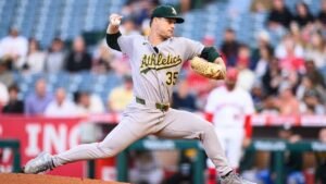 A’s pitcher JT Ginn loses no-hitter in 9th, Angels hit walk-off home run