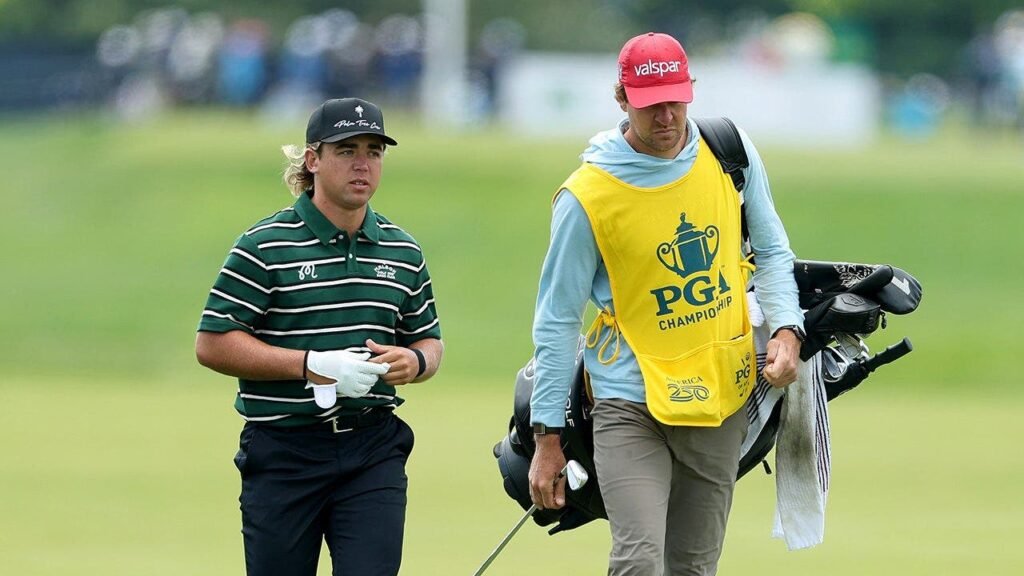 Garrick Higgo splits from caddie after costly two-stroke penalty for missing PGA Championship tee time: report Garrick Higgo splits from caddie after costly two-stroke penalty for missing PGA Championship tee time: report