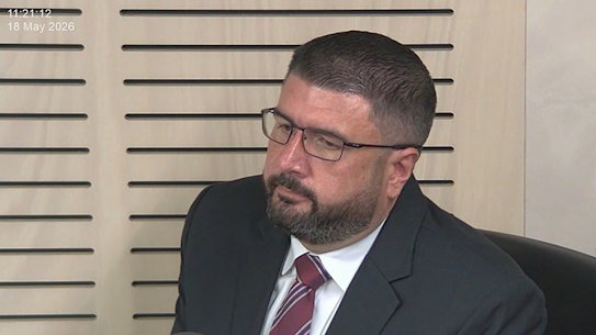 John Crawford gives evidence on day six of the public inquiry in Operation Navarra.